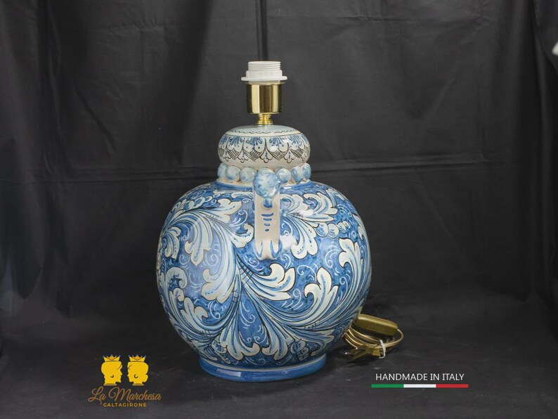 Lampada Barocca in Ceramica di Caltagirone 58cm - Vari Modelli
