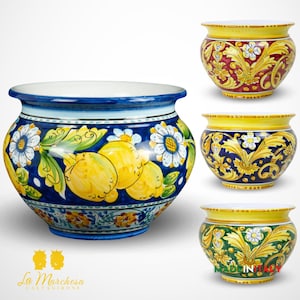 Ornate Caltagirone Ceramic Vase 27 cm - Various Decorations