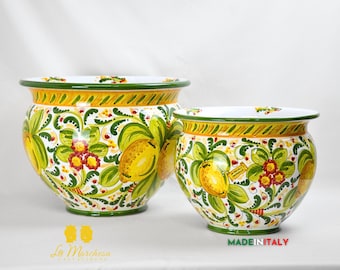 Caltagirone 600 Lemon Green Ceramic Vase - Various Sizes