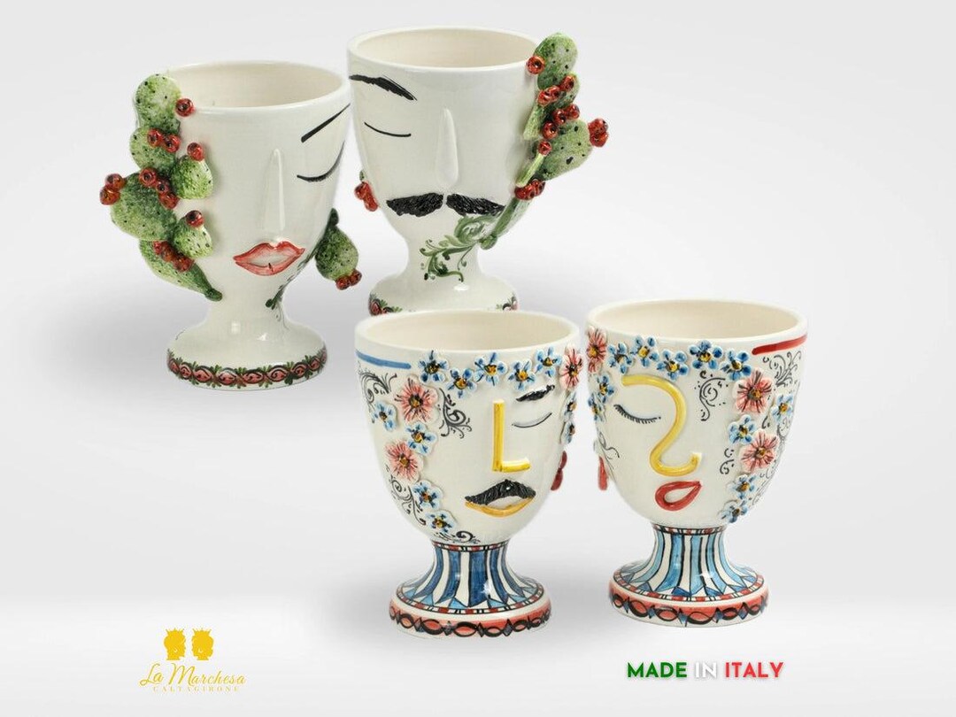カルタジローネ 顔模様陶器花瓶 - 各種モデル - Etsy 日本