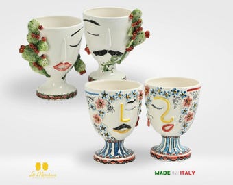 カルタジローネ 顔模様陶器花瓶 - 各種モデル - Etsy 日本