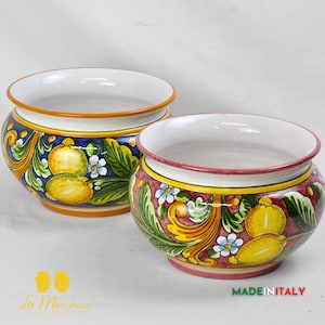 Caltagirone Ceramic Lemon Vase, 22 cm - Various Models
