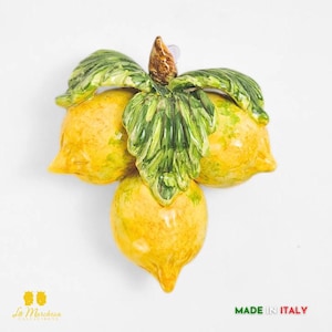 Decorazione da Parete Limoni Gialli in Ceramica di Caltagirone