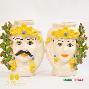 Moor&#39;s Heads Ortigia Sandblasted Enamel in Caltagirone Ceramic - Various Models