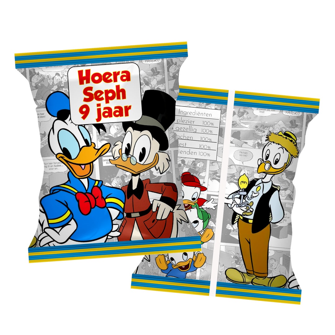 Chips Bag Donald Duck Treat Printable, Birthday Party Donald Duck Treat ...