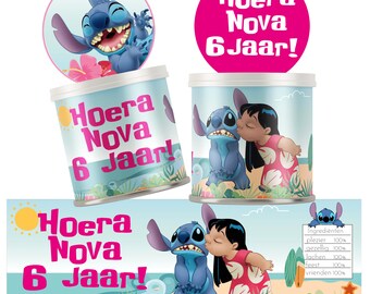 Lilo en Stitch Pringles wikkel chips traktatie verjaardag gepersonaliseerd digitaal bestand Pringles label 40gr / 1,3 oz