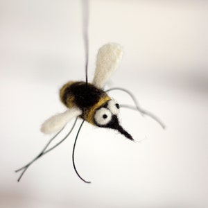 Needle Felted Bee Ornament, Needle Felted Animal, Mothers Day, Christmas Ornament, Spring Festivals, Table Decor, Summer, Stocking Stuffer image 2