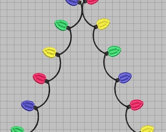 Christmas Light Side Split Embroidery File