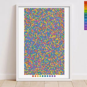 Pi Zahl in Kreisen, viertausend Stellen von Pi Mathe Dekor, Regenbogen Farbkreise, Geschenk für Lehrer, Mathe Klasse Wandbild