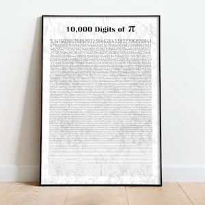Pi Zahl, Zehntausendstellen von Pi Math Poster, Mathe Dekor für Pi Day, High School und Mittelschullehrer