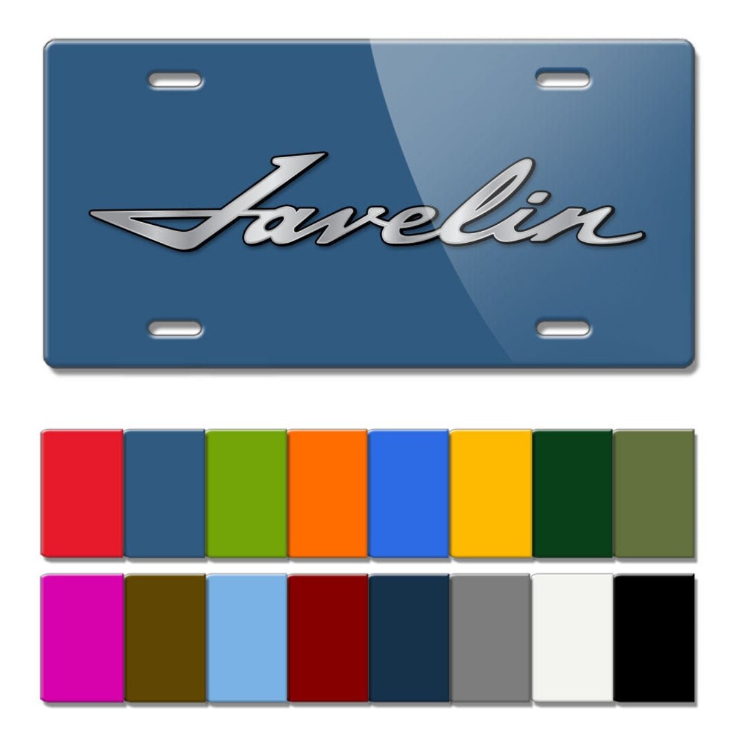 1968 1974 AMC Javelin Emblem Novelty License Plate Vintage Etsy