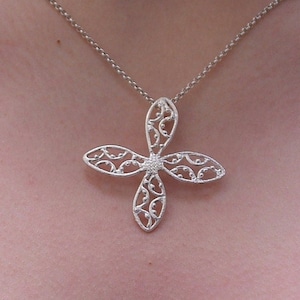 silver cross dantysilver necklace