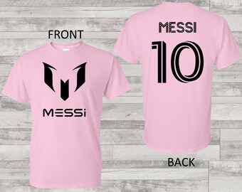 Kids Messi Soccer Shirt: Pink Jersey Tee