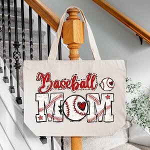 Baseball Mom Canvas Tote Bag, Baseball Bag For Women, Sports Mom Bag, Mothers Day Gift, Family Baseball Bag, Baseball Mom Gift Tote Bag