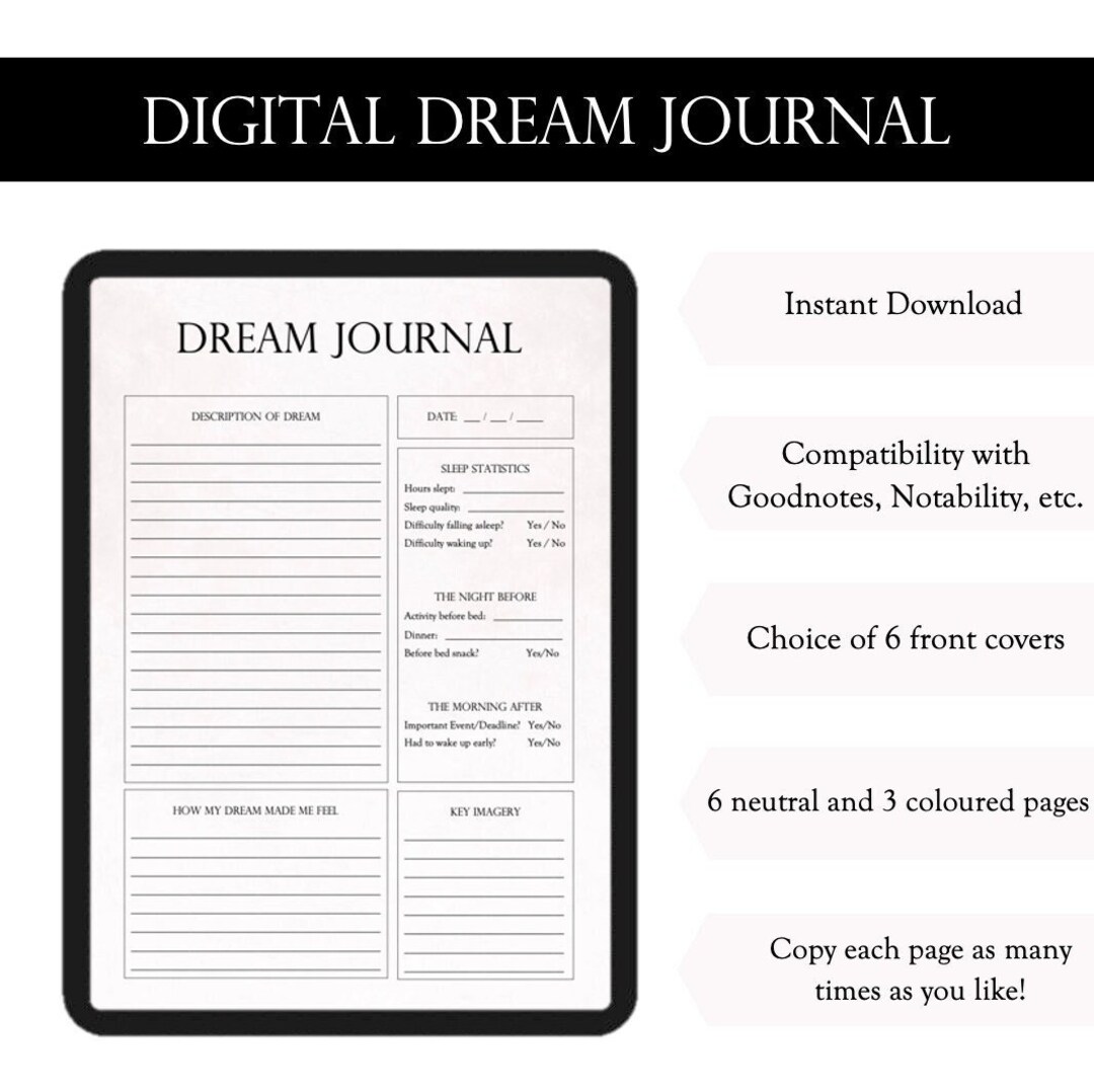 Digital Dream Journal, Goodnotes Journal, Notability Journal - Etsy