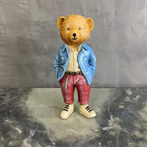 Vintage Style Teddy Bear Figurine – Collectible Bear Decor, Model 13