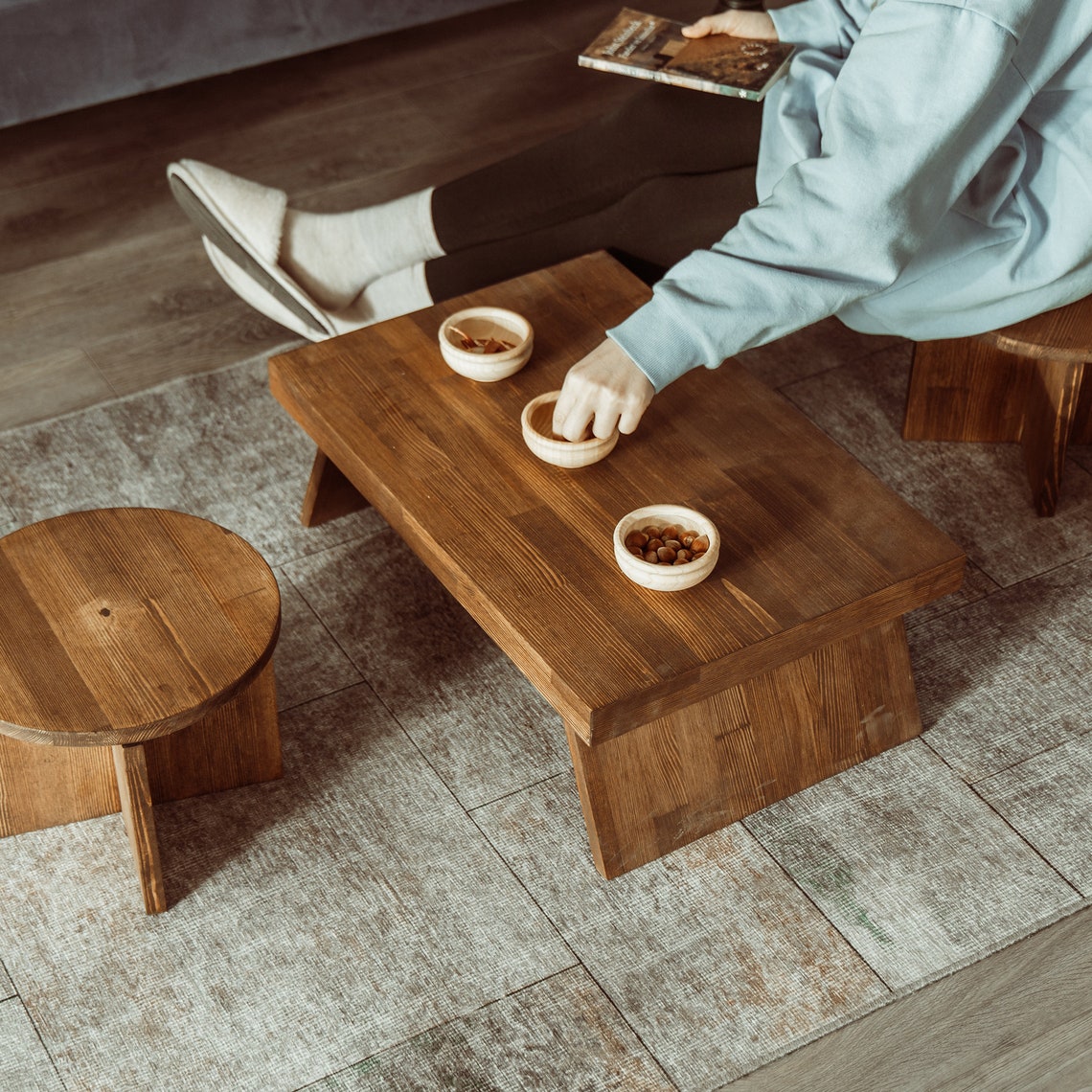 Japanese Low Table Kang Table Solid Wood Small Table Etsy UK