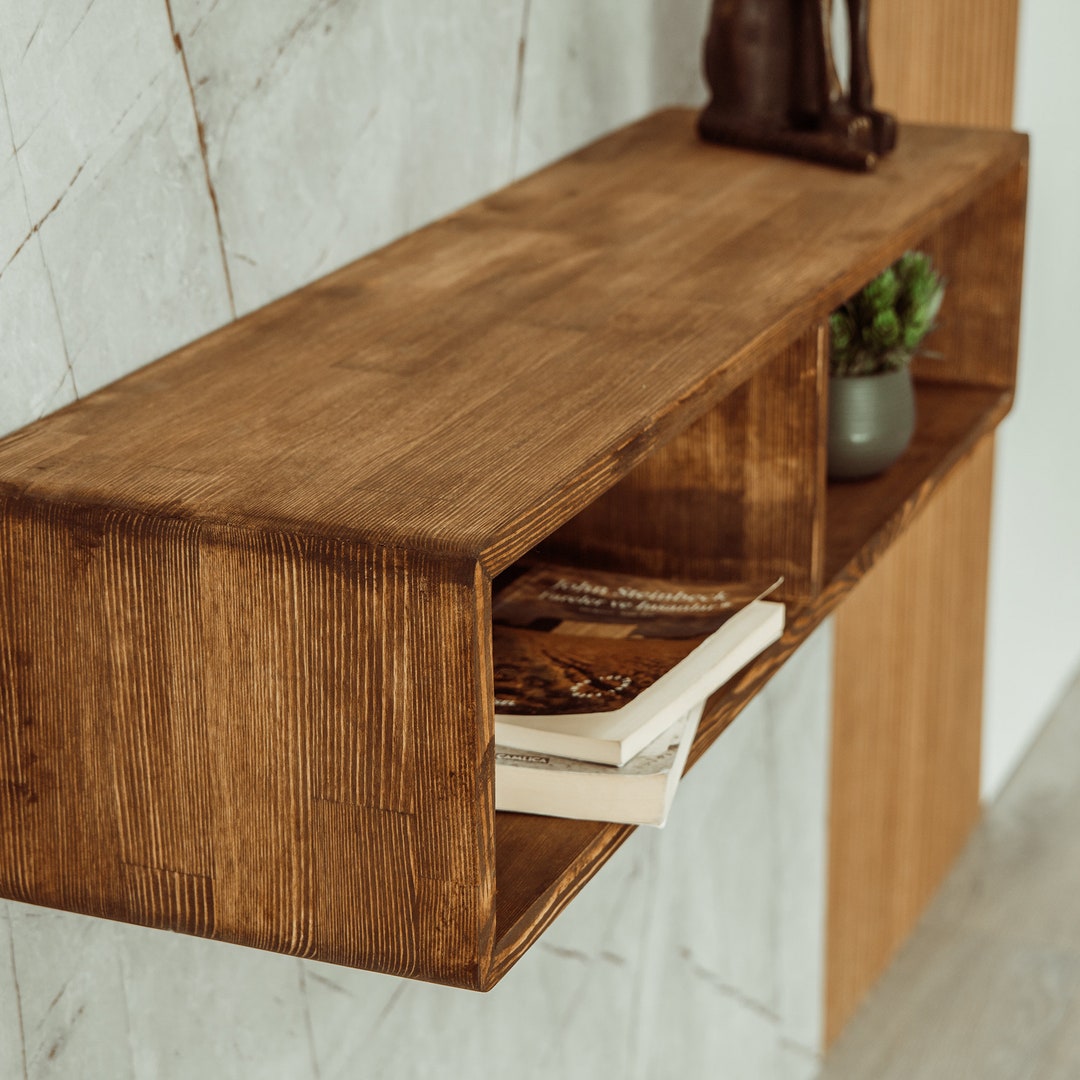 Floating Console Table, Entryway Table, Hallway Wooden Table, Floating