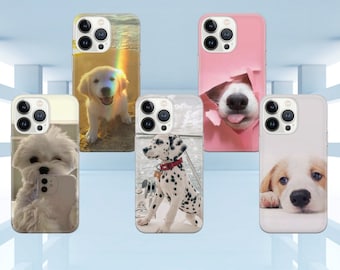 Doggy Phone Case Beauty Cover for iPhone 14 13 12 Pro 11 XR 8 7, Samsung S23 S22 A73 A53 A13 A14 S21 Fe S20, Pixel 7 6A