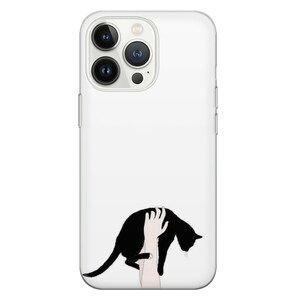 Black cat Phone Case Feline Cover for iPhone 14 13 12 Pro 11 XR 8 7, Samsung S23 S22 A73 A53 A13 A14 S21 Fe S20, Pixel 7 6A image 2