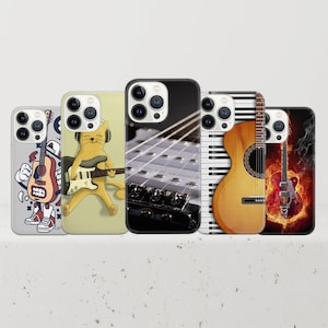 Acoustic Music Phone Case Guitar Cover for iPhone 14 13 12 Pro 11 XR 8 7, Samsung S23 S22 A73 A53 A13 A14 S21 Fe S20, Pixel 7 6A