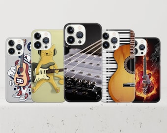 Acoustic Music Handyhülle Guitar Cover für iPhone 14 13 12 Pro 11 XR 8 7, Samsung S23 S22 A73 A53 A13 A14 S21 Fe S20, Pixel 7 6A