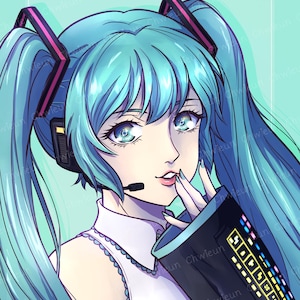Portrait Art Print [A4] - Hatsune Miku : Vocaloid