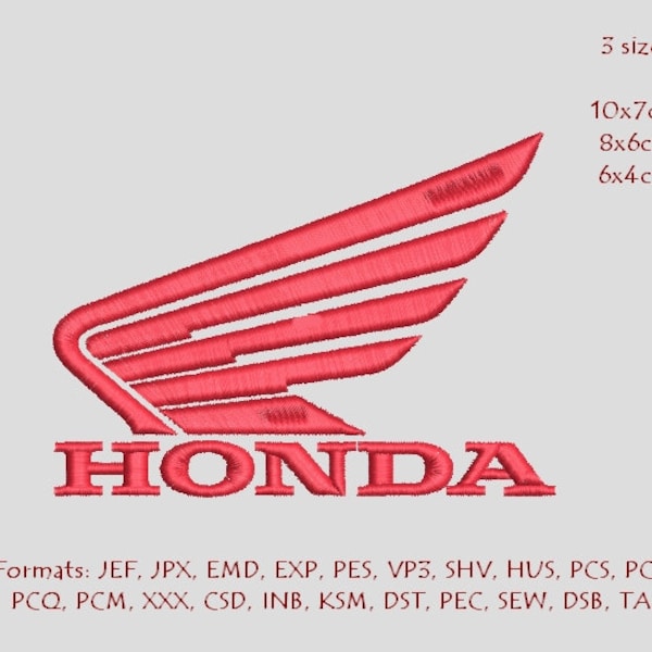 Honda Motorcycle embroidery design (3 sizes)