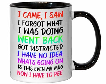 I Came I Saw I Forgot Mug, 11oz Capacity, Funny Mug, Novelty, Birthday, Christmas, Secret Santa, Gag Gift