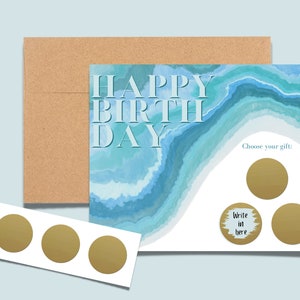 Blue Waters Carte de correspondance pliée à gratter avec enveloppe