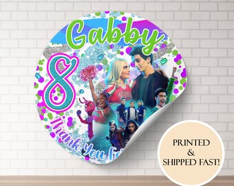 Zombies 3 Round Labels, Zombies 3 Party Supplies, Zombies Stickers, Addison and Zed Stickers, Seabrook Stickers, Party Favor Stickers