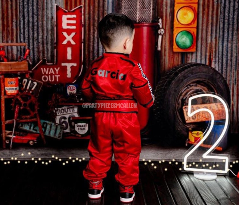Custom Red Race Suit, Boys Racer Costume, Red Racer Suit, Racecar Suit, Kids Racecar Costume, image 2