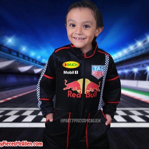 Custom Racer Driver Costume, Bull Racer Suit, Black Racecar Suit, Kids Racecar Costume, Racer Toddler Suit