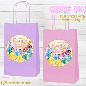 Princess Goodie Bags, Princess Candy Bags, Princess Party Favor Bags, Princess Birthday Party