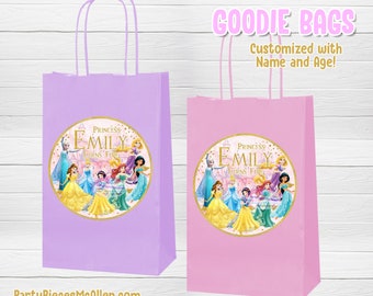 Princess Goodie Bags, Princess Candy Bags, Princess Party Favor Bags, Princess Birthday Party