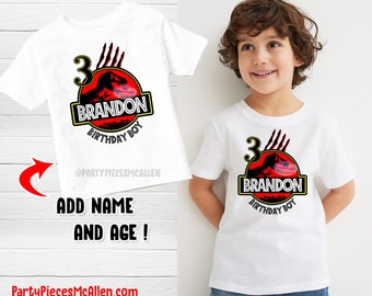 Chemise d'anniversaire de dinosaure, chemise d'anniversaire de thème de dinosaure