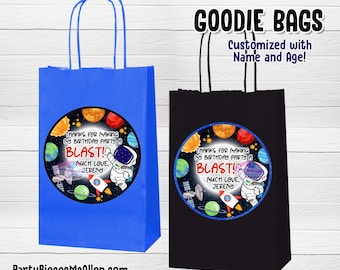 Out Of This World Goodie Bags, Astronaut Party Candy Bags, Space Party Favor Bags