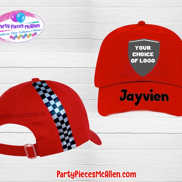 Customized Racer Toddler Hat, Red Racer Hat, Black Racer Hat, White Racer Hat, Racer Birthday Party Outfit