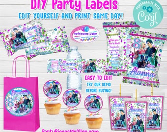 Zombies 3 Editable Party Package, Zombies 3 Chip Labels, Zombies Party Water Labels, Zombies Juice Labels, Zombies 3 Instant Printable Files