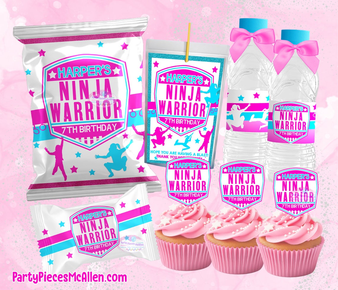Ninja Package PRINTED AND SHIPPED Ninja Girl Birthday Package Bundle, Ninja Pink ...