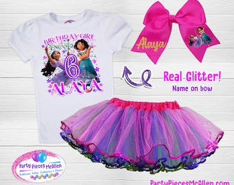 Encanto Tutu Birthday Outfit, Mirabel and Isabella Birthday Outfit, Mirabel Birthday Outfit, Encanto Outfit, Isabella Birthday Shirt