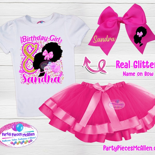 Afro Doll Birthday Tutu Outfit, Doll Birthday Outfit, Girls Birthday Outfit, Ribbon Tutu, Afro Doll Birthday