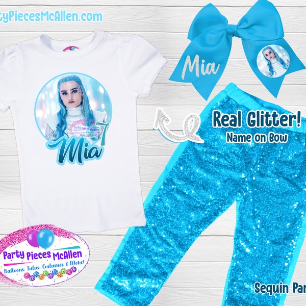 Zombies 3 Addison Birthday Pants Outfit, Sequin Pants, Zombies 3 Addison Shirt, Girls Birthday Outfit