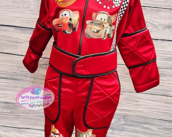 NEW Cars Race Car Driver Suit, Boys Racer Costume, Red Racer Suit