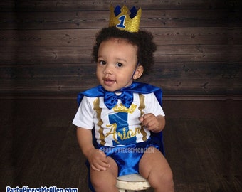 Prince Birthday Outfit, Royal Prince Birthday Outfit, Royal Prince Cakesmash