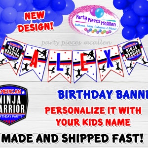 Personalisierte Ninja warrior Geburtstagsbanner, Party Dekor
