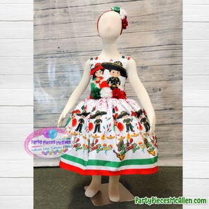 Girls Mexican Dress, White Mexican Dress, Mexican Dress, 5 de Mayo Dress, Mexican Independence Dress, Mexican Heritage Outfit