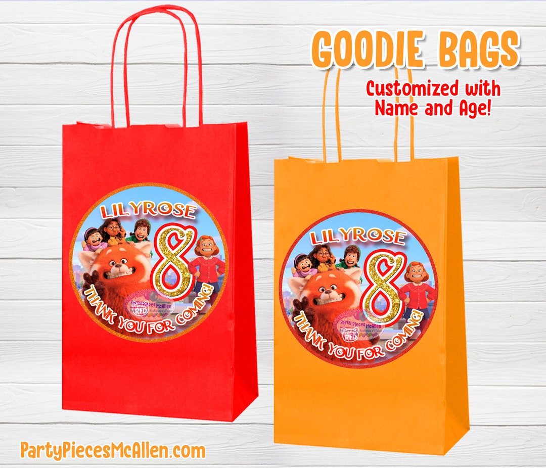 Turning Red Goodie Bags, Turning Red Candy Bags, Turning Red Party