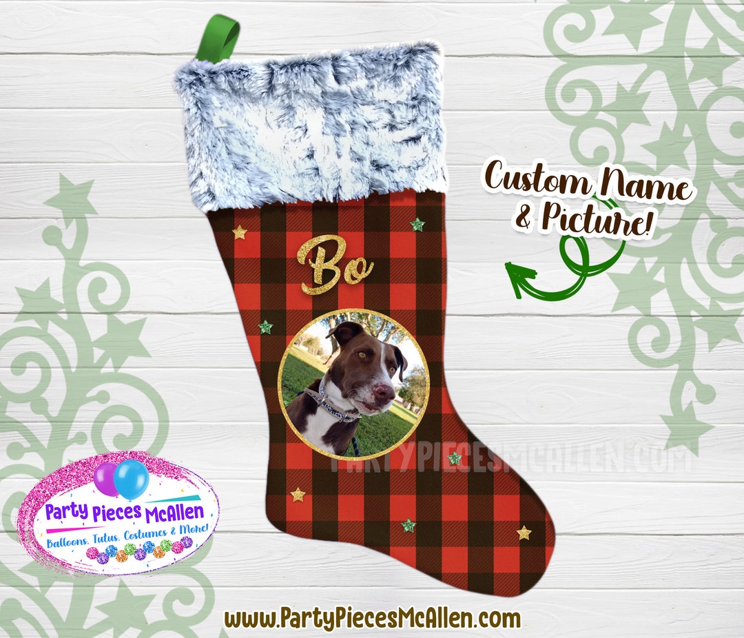 Custom Dogs Christmas Stocking, Customized Pet Stocking, Pets Christmas