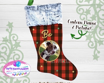Custom Dogs Christmas Stocking, Customized Pet Stocking, Pets Christmas Stocking